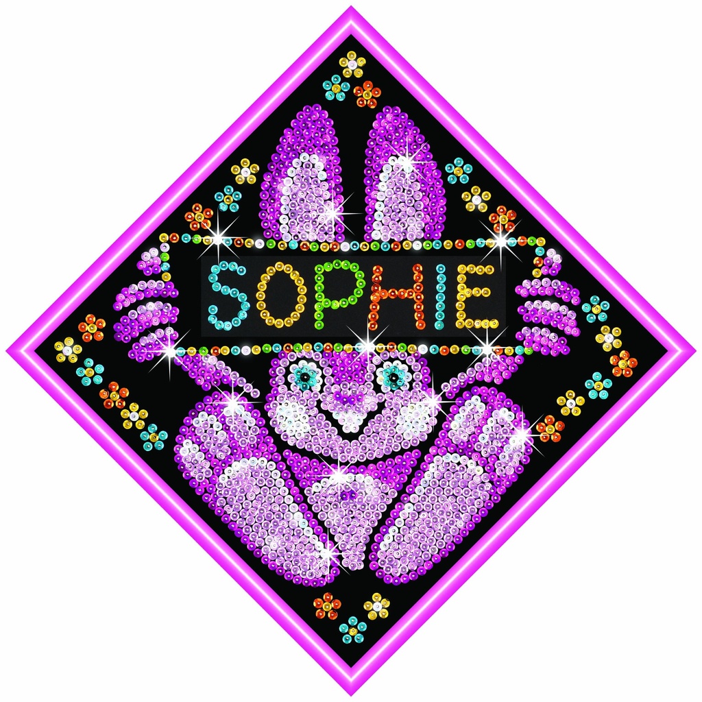 My name Sequin Art - Conejo