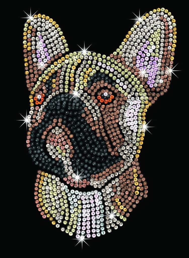 Sequin Art Azul - Bulldog Frances