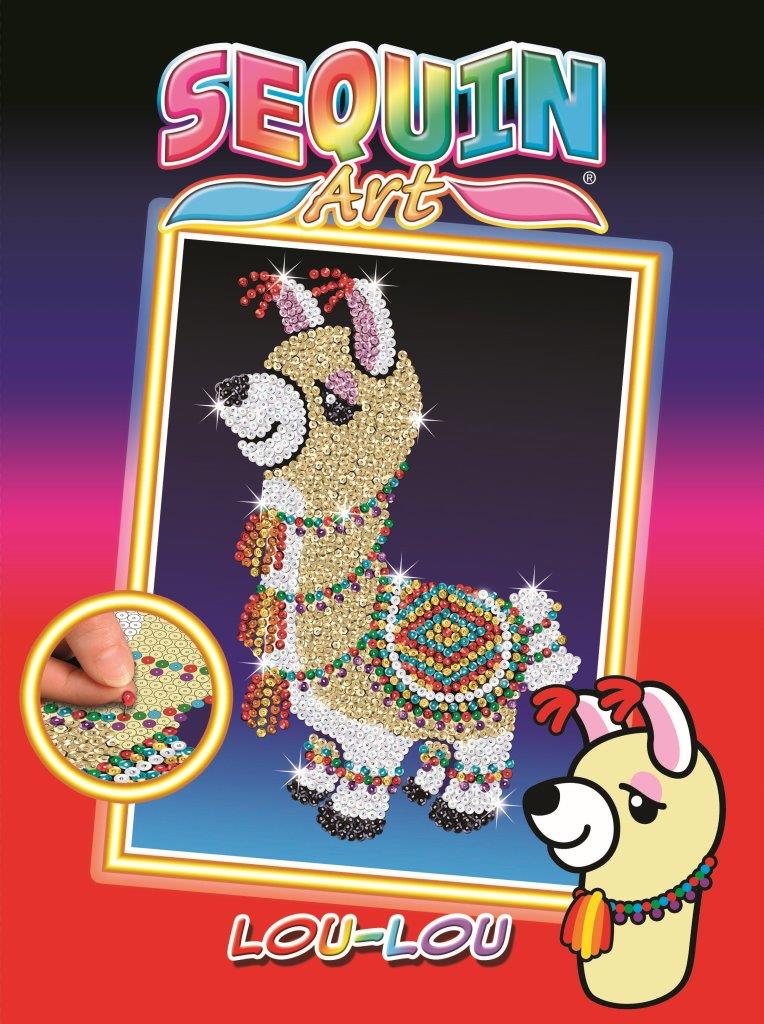 Sequin Art Rojo - Lou Lou Llama - Llama Lou Lou