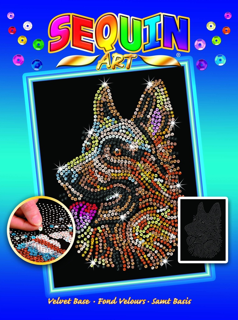 Sequin Art Azul - German Shepherd - Pastor Alemán